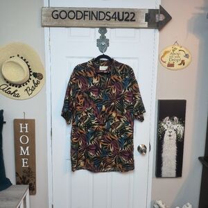 Vintage Peters & Ashley Tropical Boho Lightweight Pleated Maxi Skirt & Top Sz 14